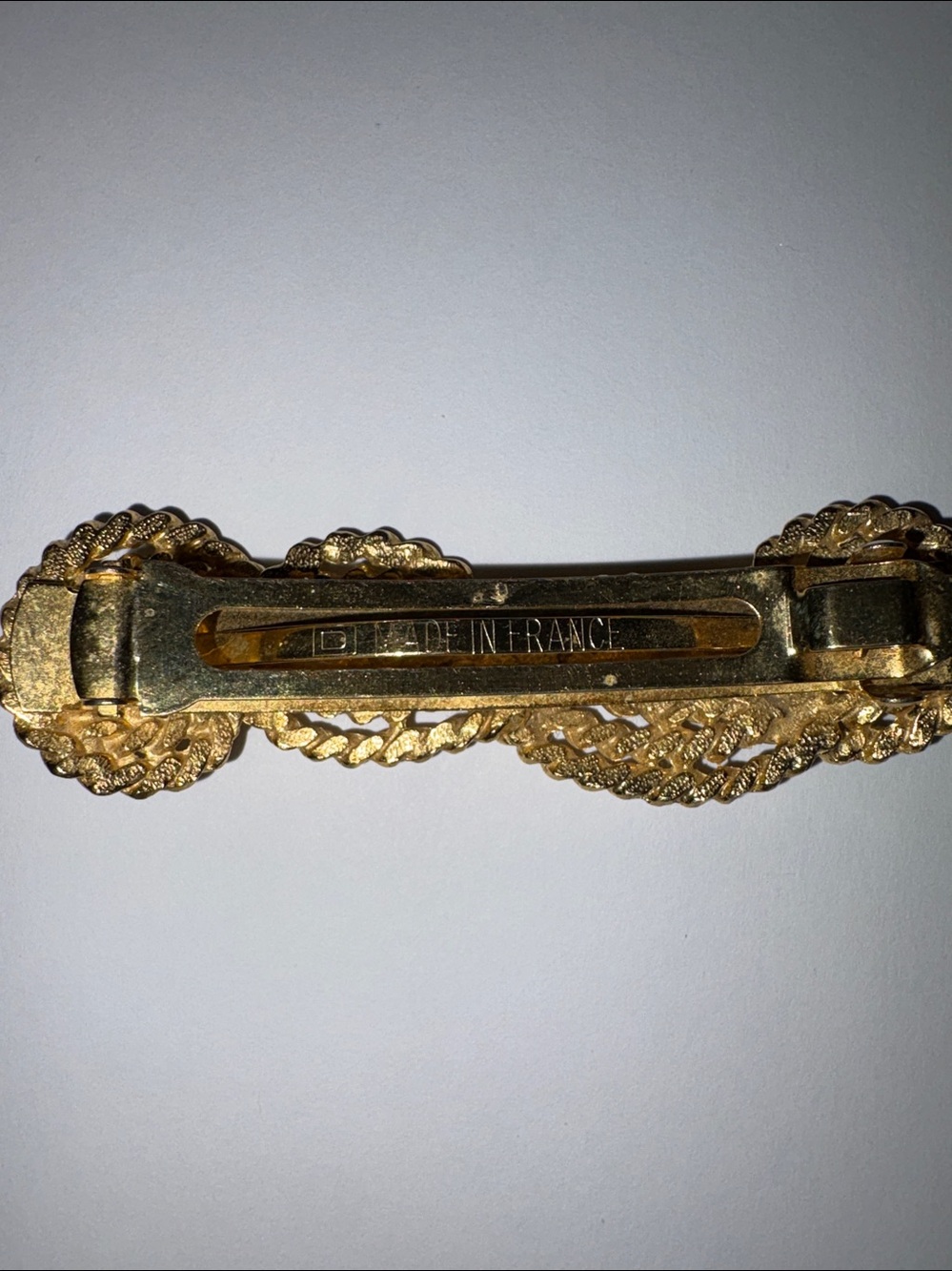 Vintage French Gold Rope Knot Barrette Hair Clip - Classic Women's Accessory - Picture 3 of 7